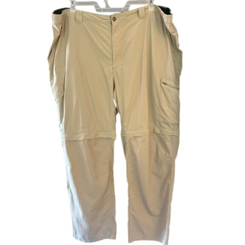 Columbia Convertible Cargo Pants Mens 48x32 Beige Excellent Ripstop Zip Off